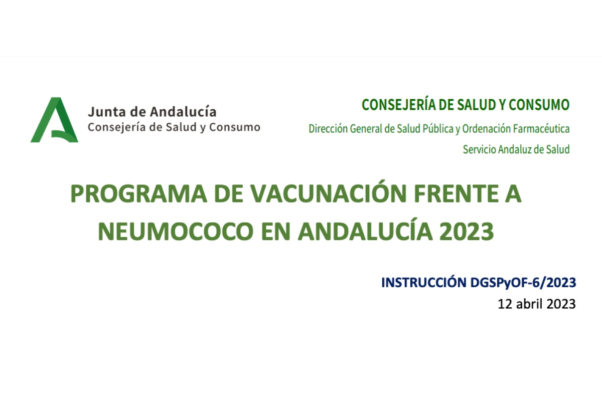 Nueva instrucción Vacunación frente a neumococo en Andalucía Plan de