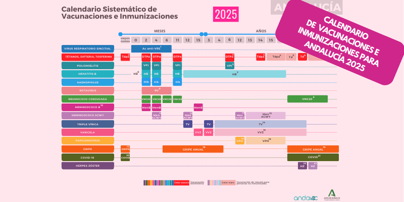 Calendario de Vacunaciones e Inmunizaciones de Andalucía 2025